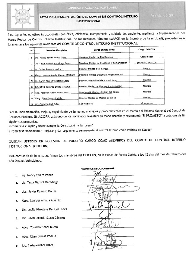 Juramentación Integrantes de COCOIN ENP